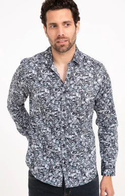Chemise manches longues PETROLE DARK -