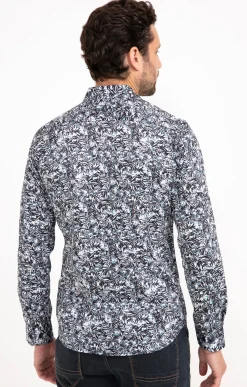 Chemise manches longues PETROLE DARK -