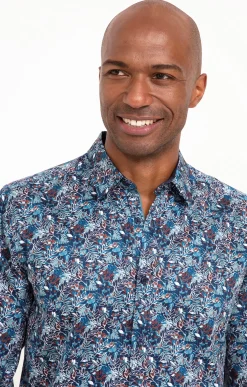 Chemise manches longues PETROLE NAVY -