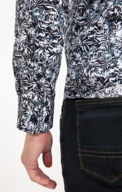 Chemise manches longues PETROLE DARK -