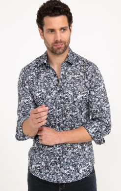 Chemise manches longues PETROLE DARK -