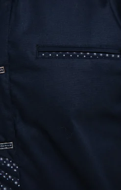 Chemise manches longues uni bleu marine -