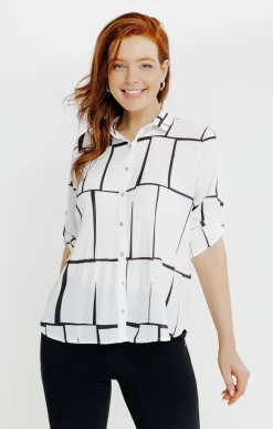Chemise plissée imprimée -