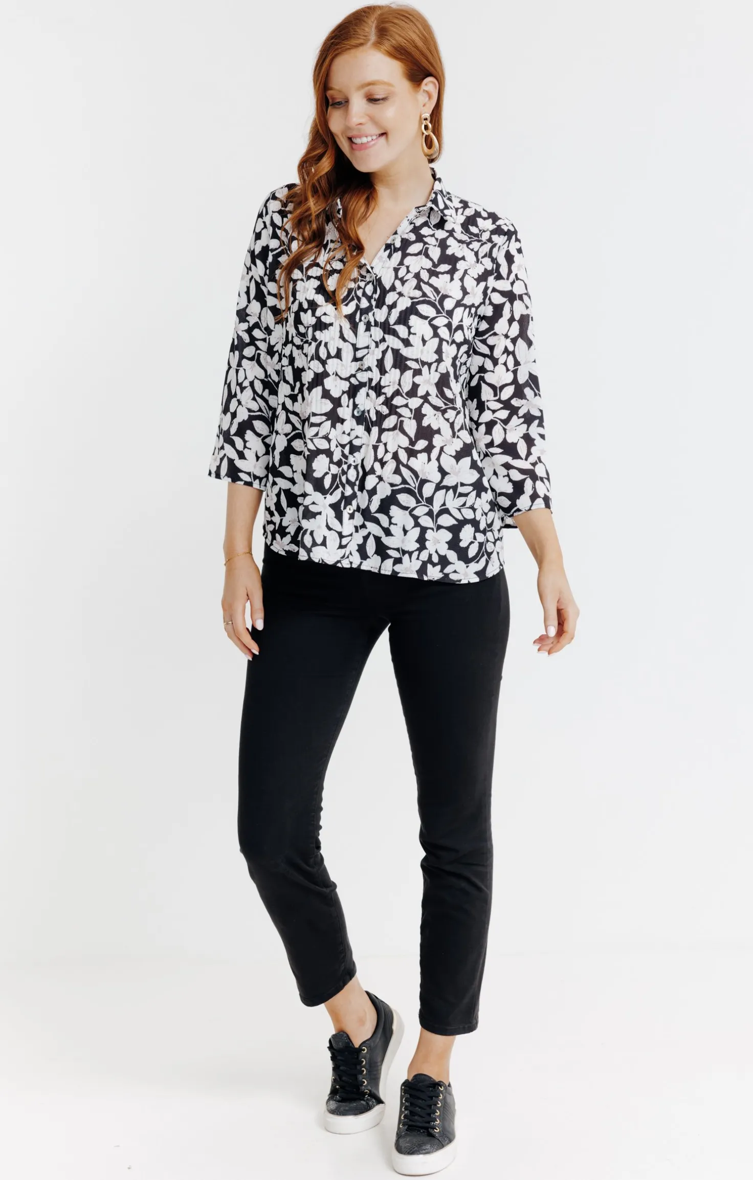 Chemise plissée imprimée -