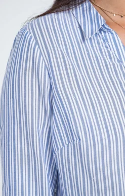 chemise rayée avec details de strass -