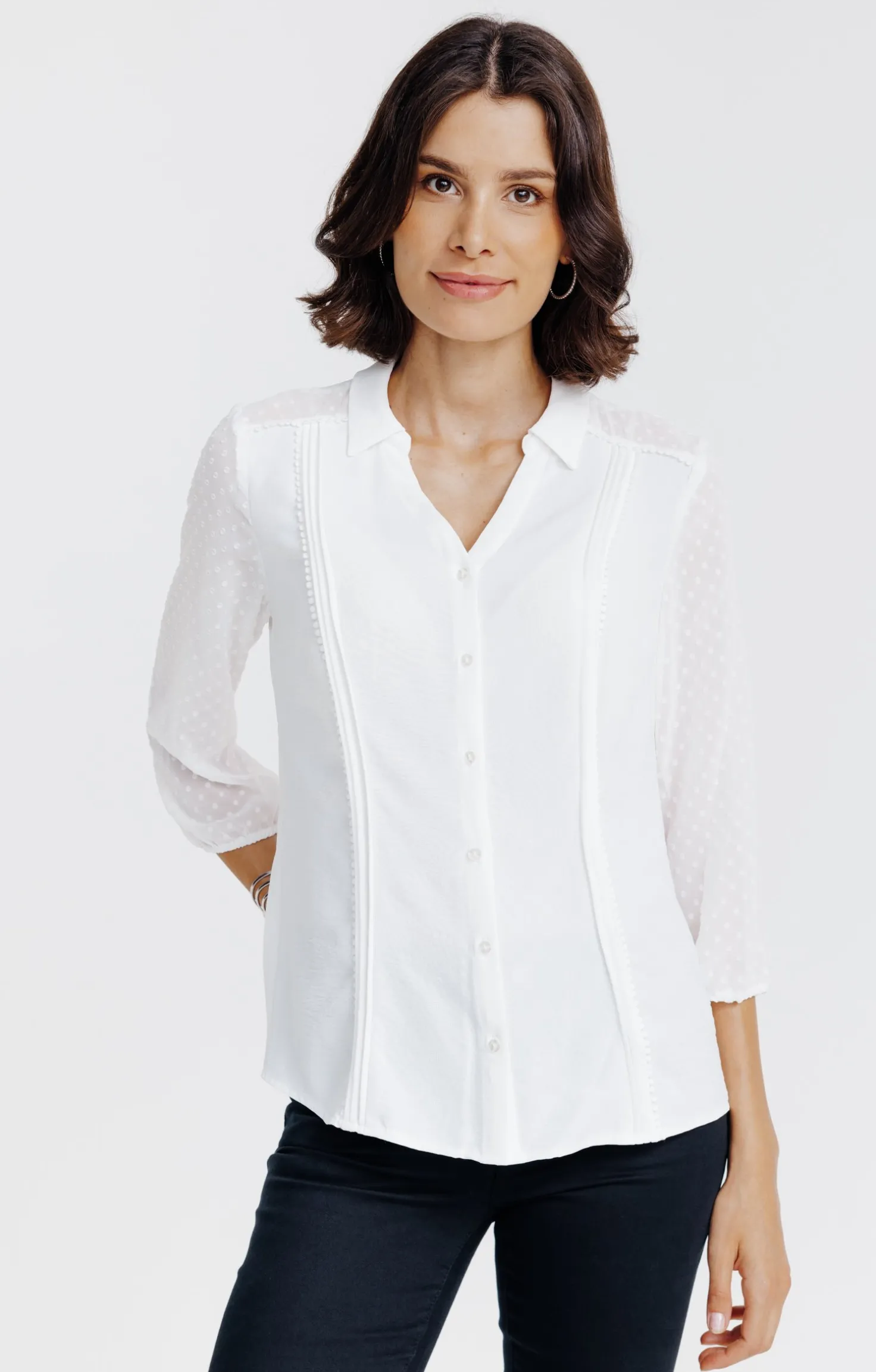 chemise unie bi-matière -