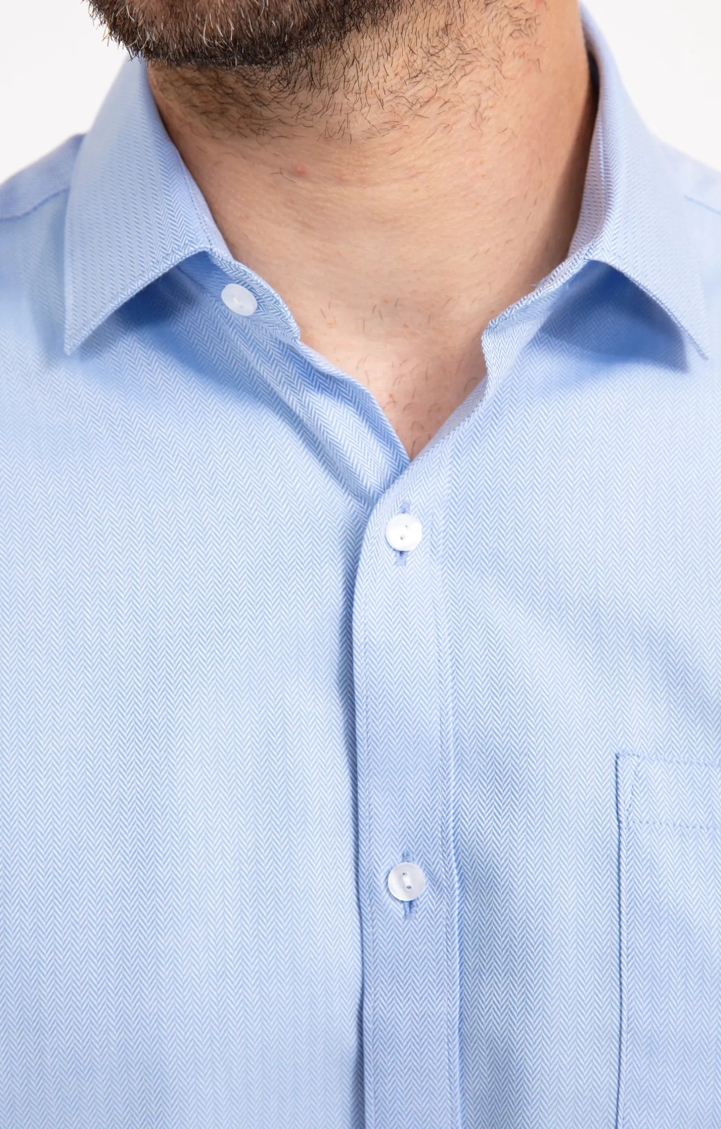 CHEMISE VILLE CHEVRON BLUE CONFORT -