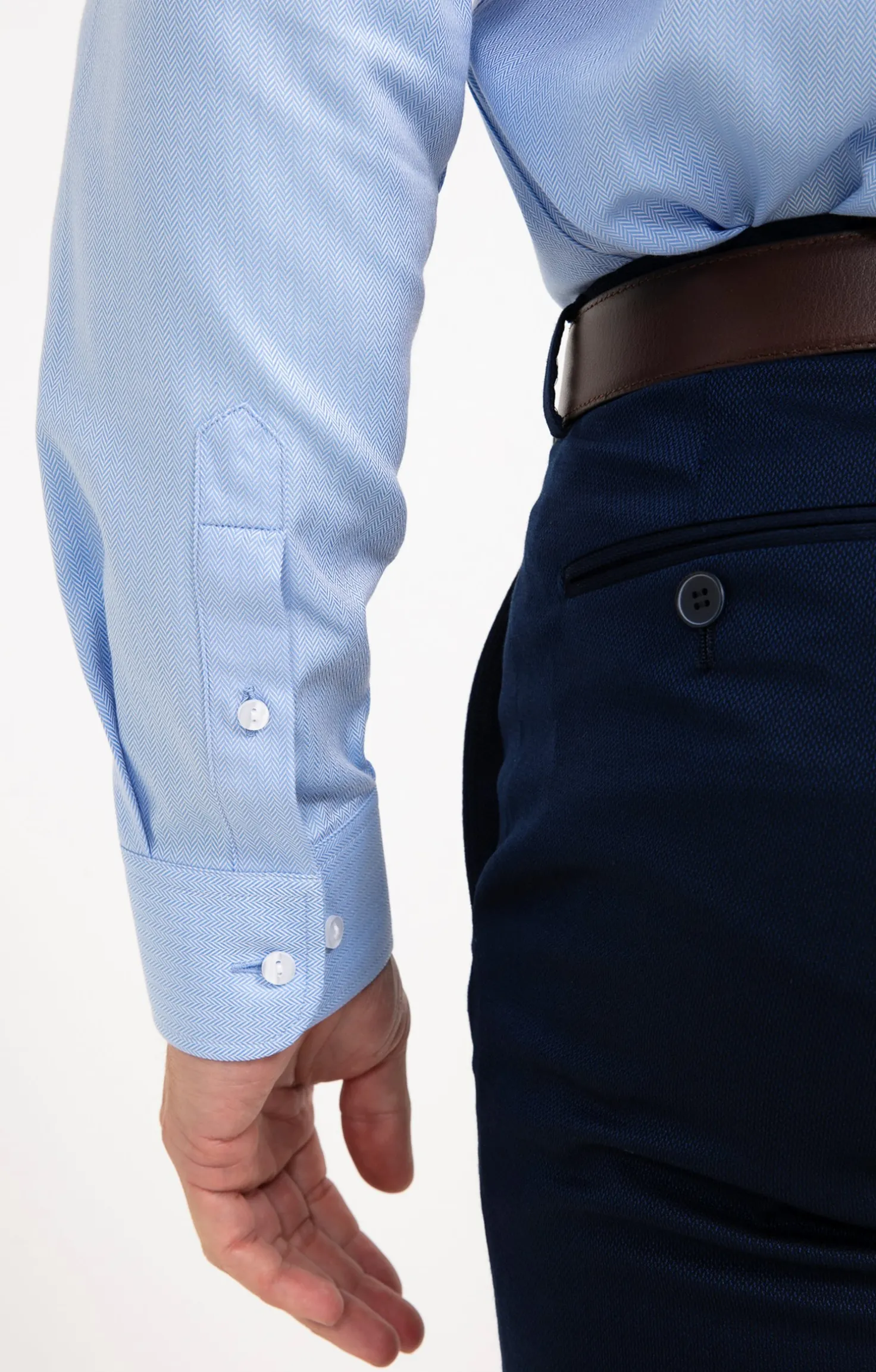 CHEMISE VILLE CHEVRON BLUE CONFORT -