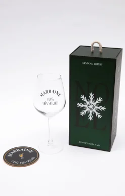 Coffret verre et sous-verre Marraine -