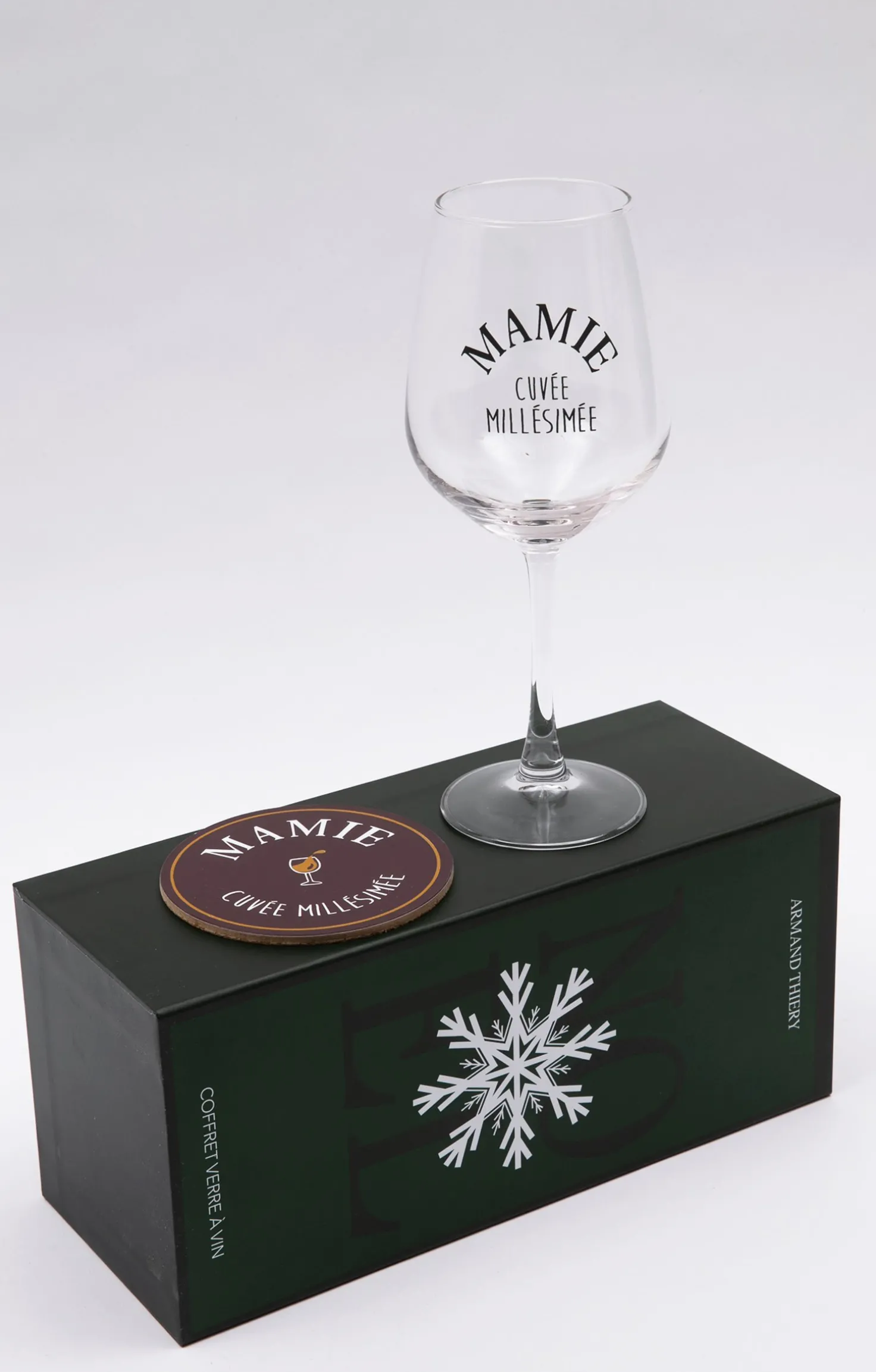 Coffret verre et sous-verre Mamie -