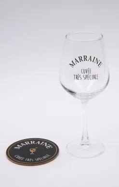 Coffret verre et sous-verre Marraine -