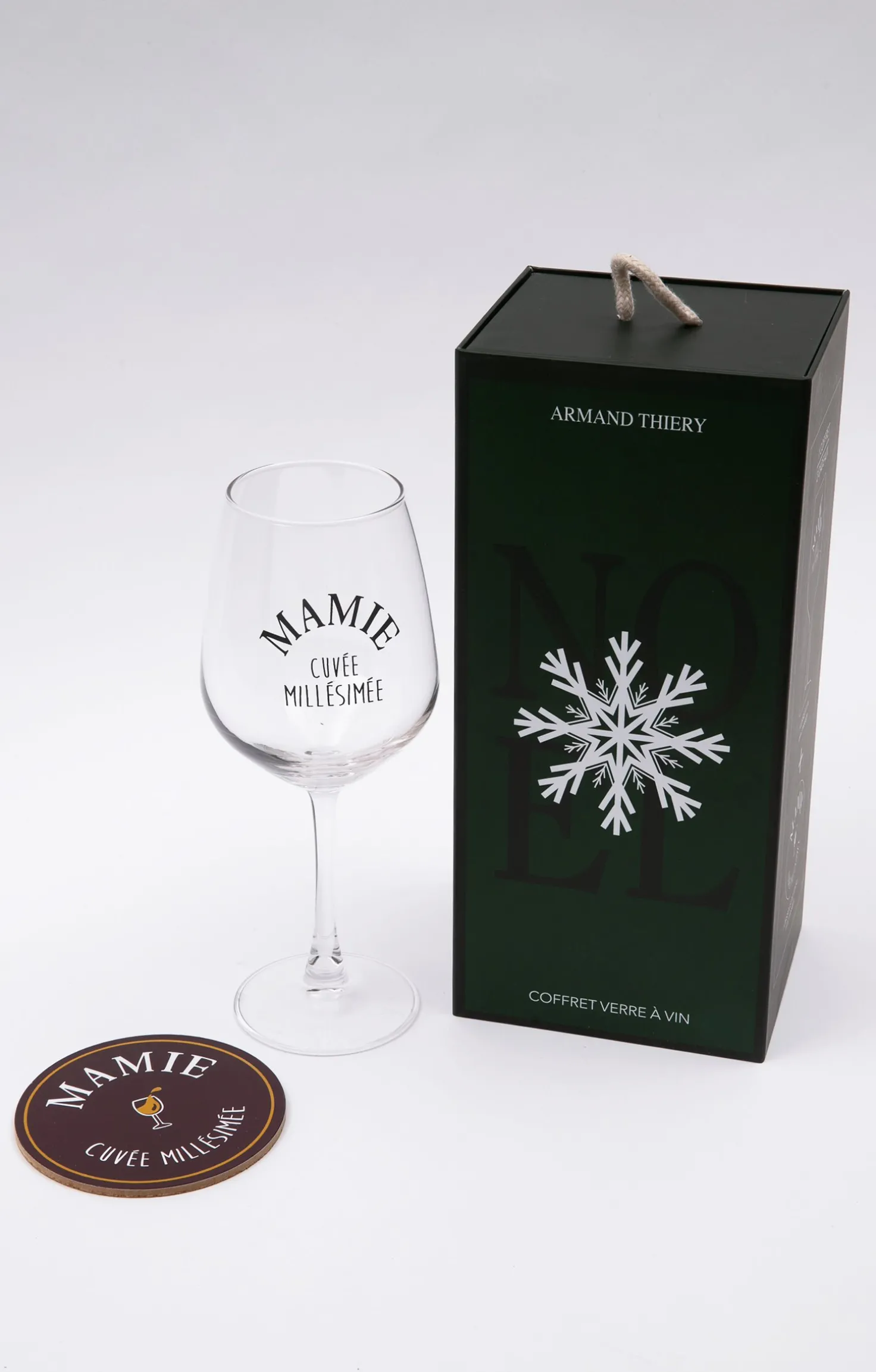 Coffret verre et sous-verre Mamie -