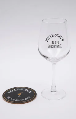 Coffret verre et sous-verre Belle-Soeur -