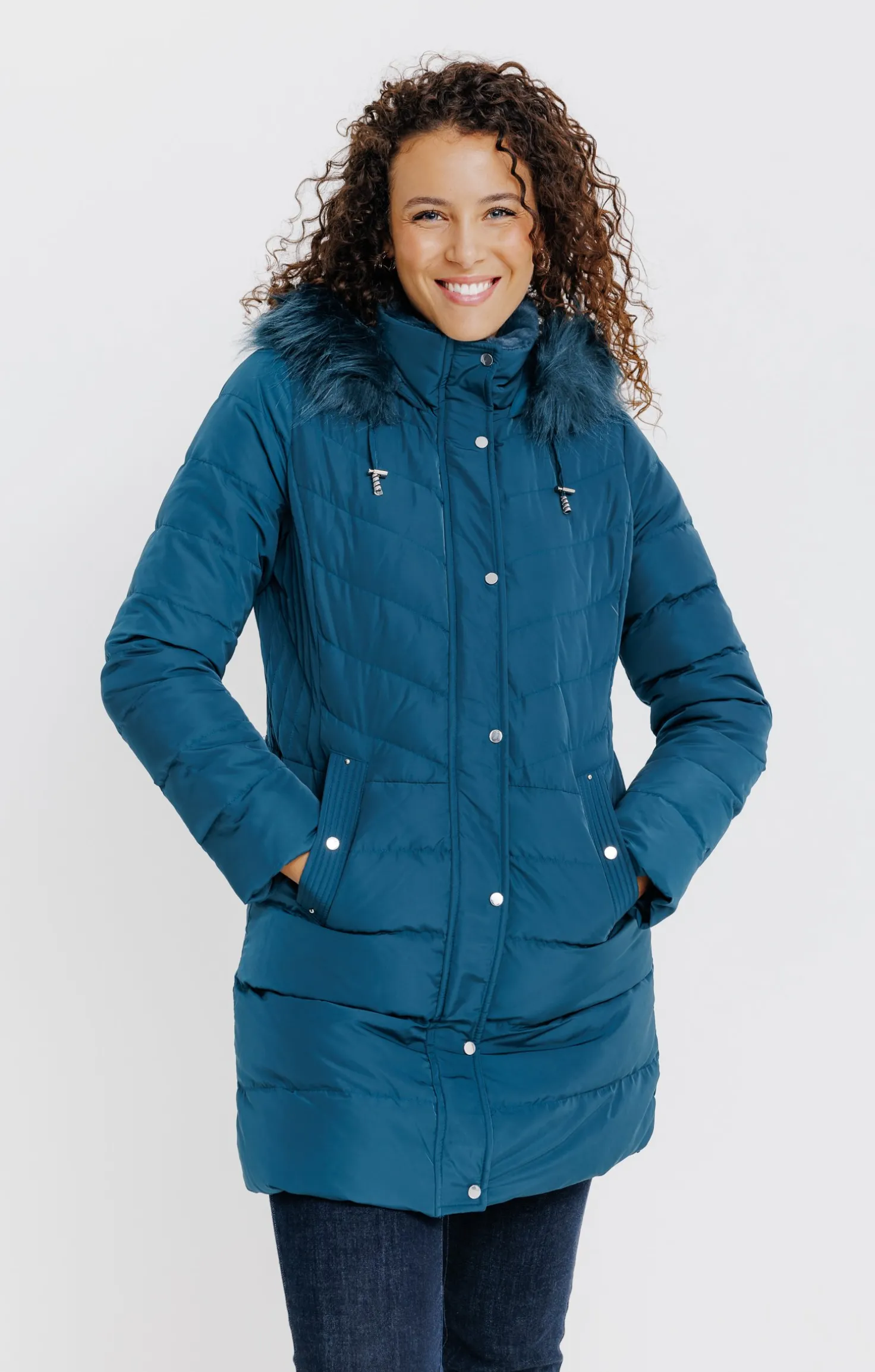 Doudoune longue en duvet et en plumes -