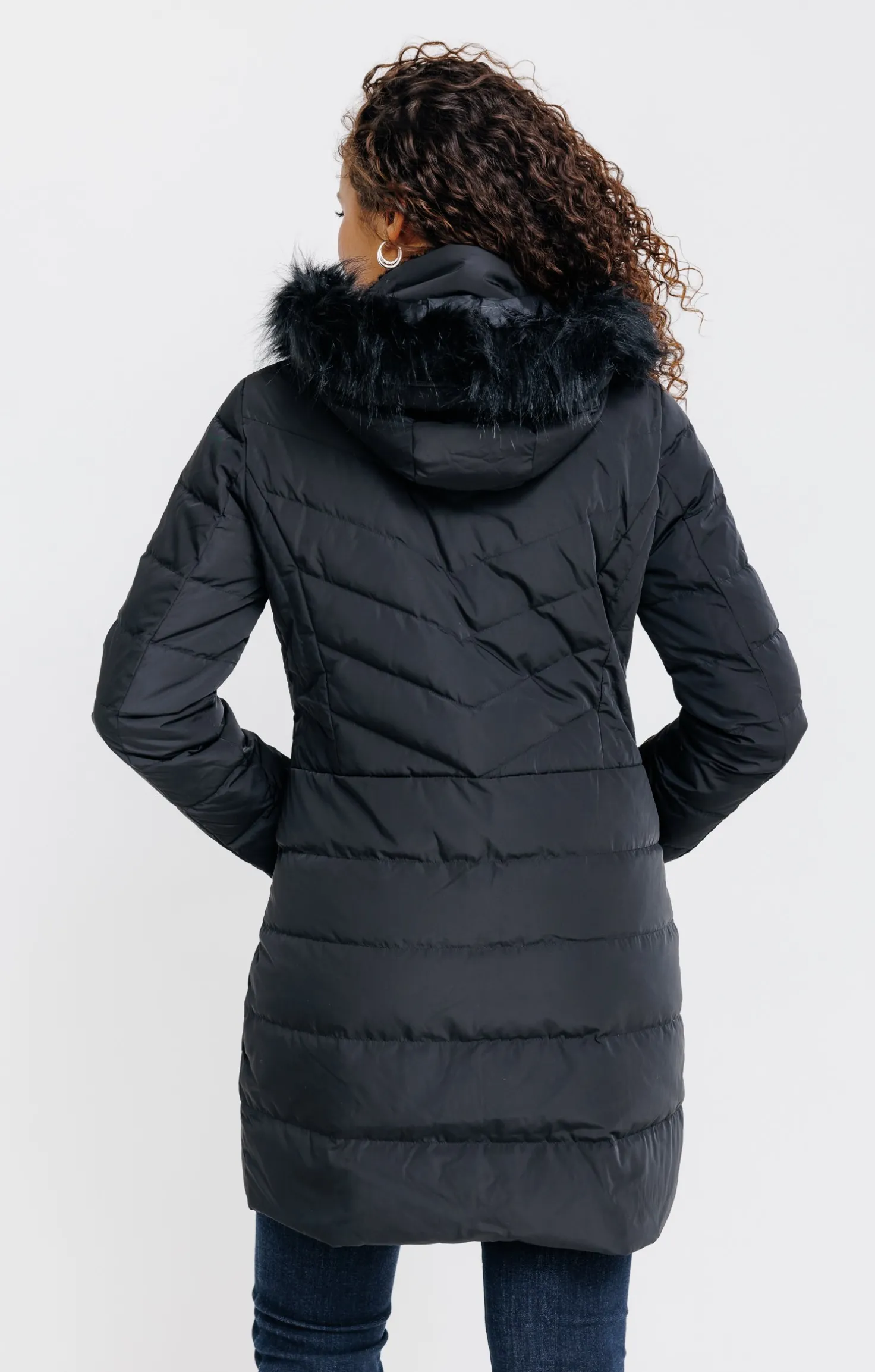 Doudoune longue en duvet et plumes -