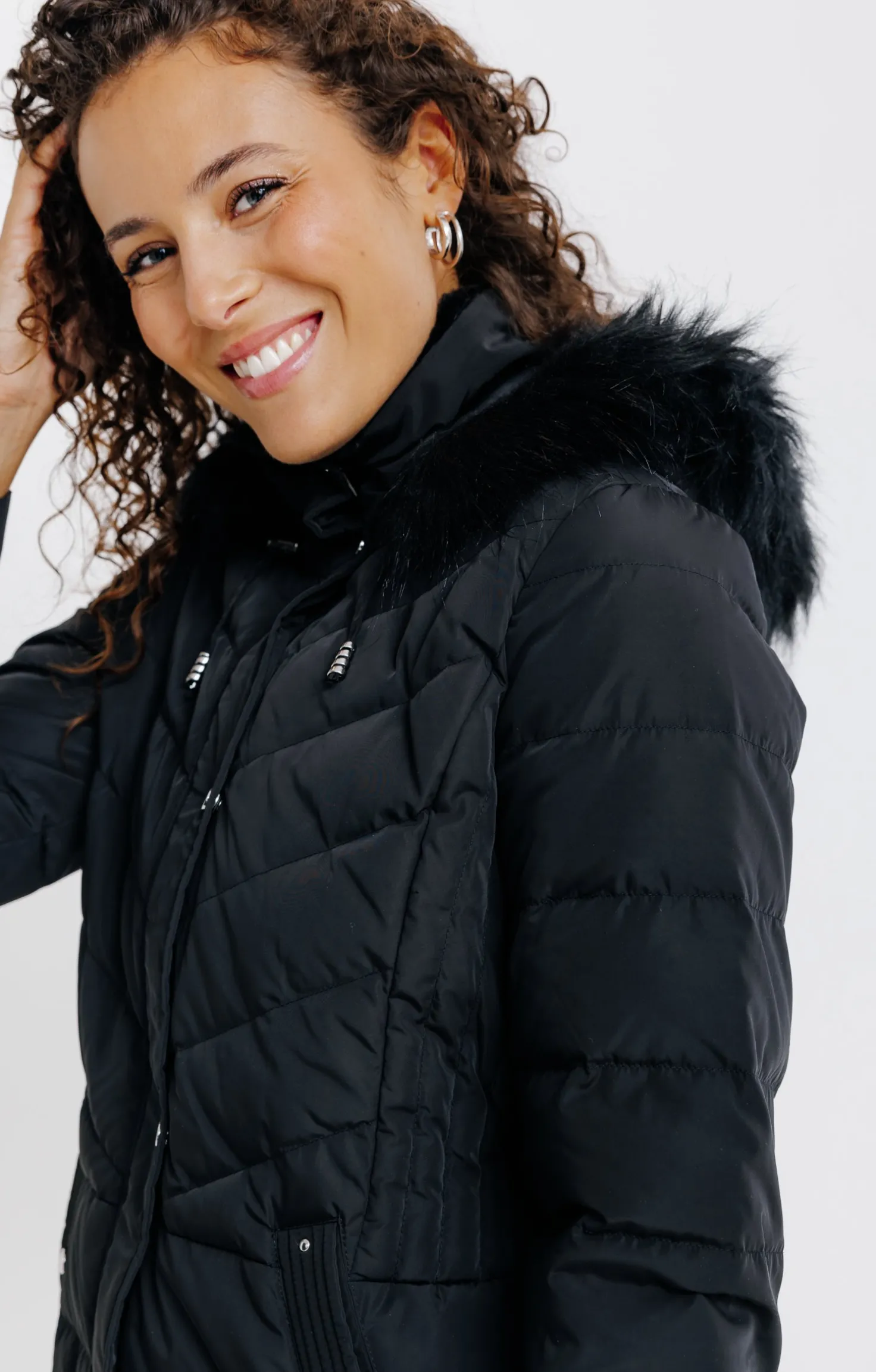 Doudoune longue en duvet et plumes -