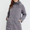 Doudoune longue matelassage fantaisie -