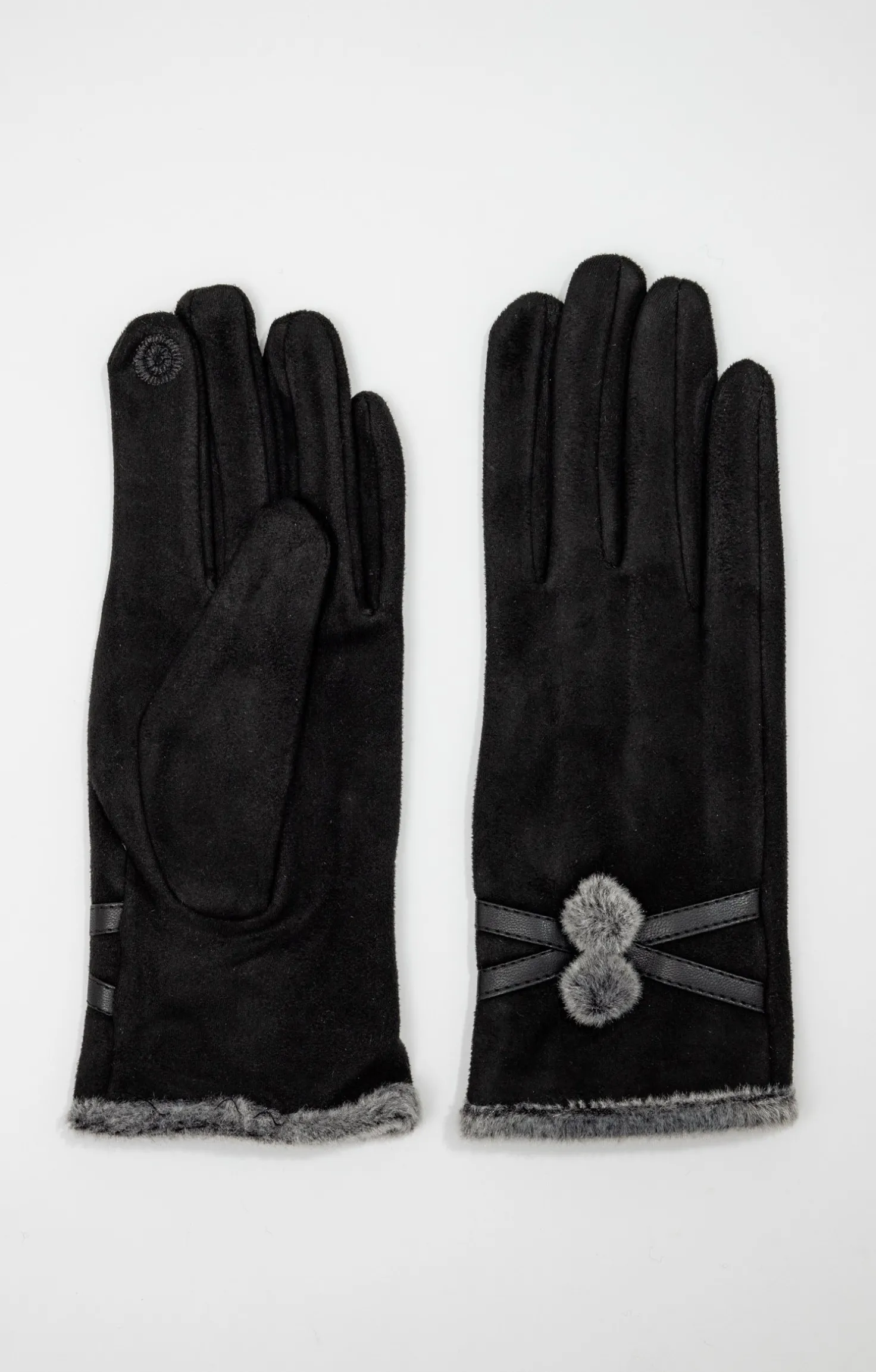 Gants fantaisie en suédine -