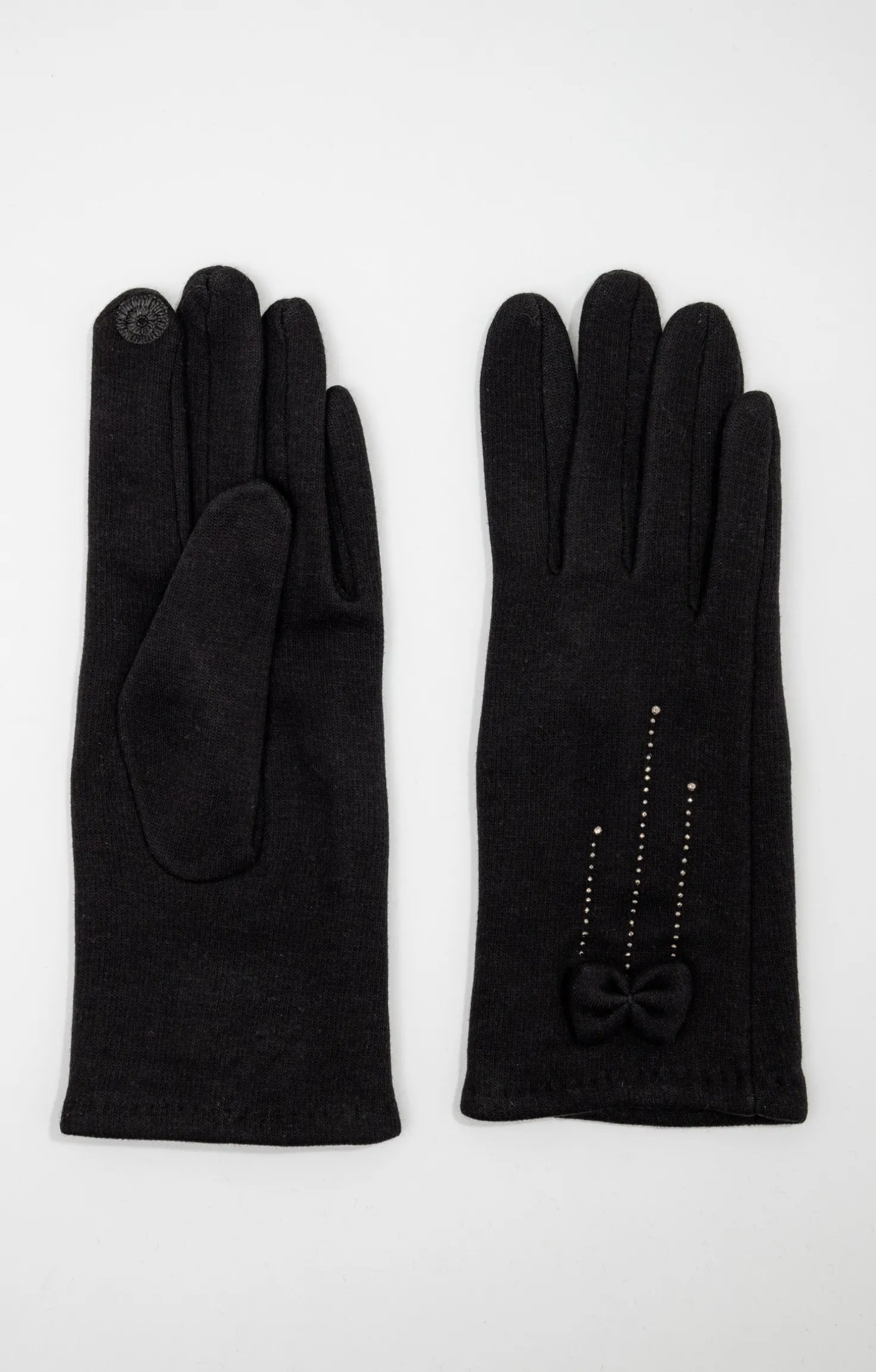Gants tricot détail nœud -