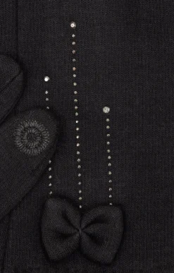 Gants tricot détail nœud -