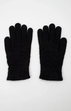 Gants tricot noir -
