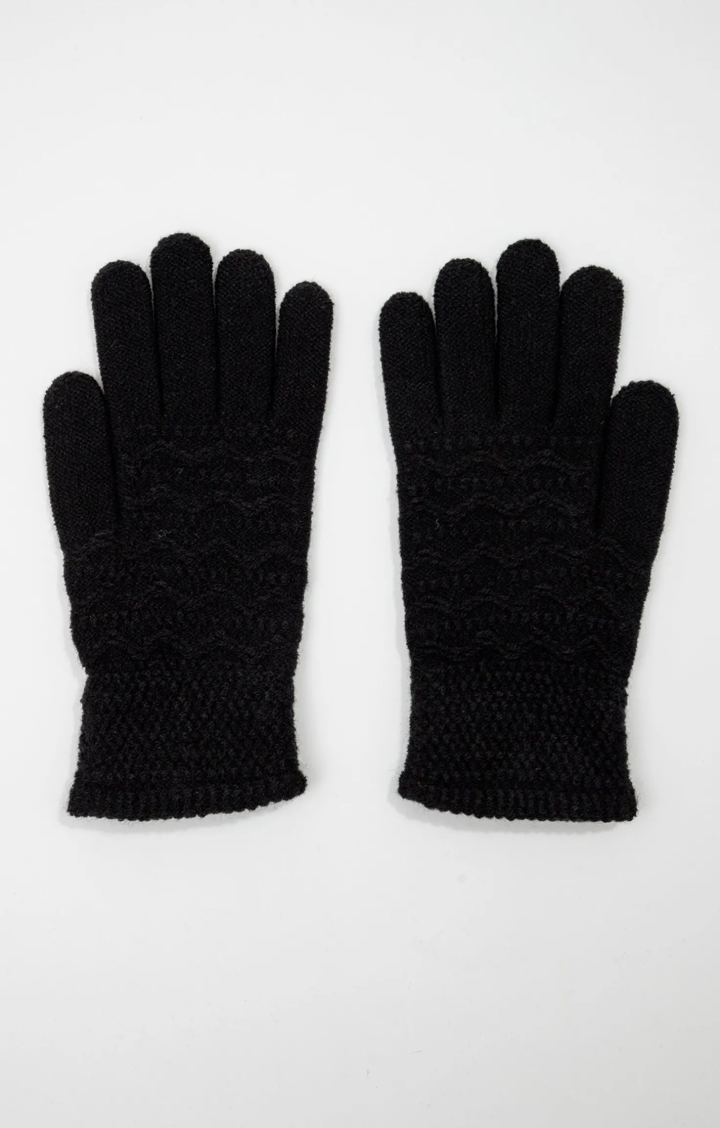 Gants tricot noir -