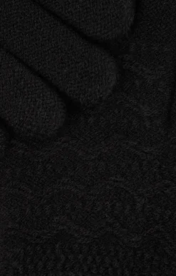 Gants tricot noir -