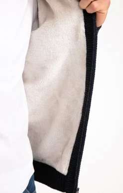 Gilet côte doublé sherpa -