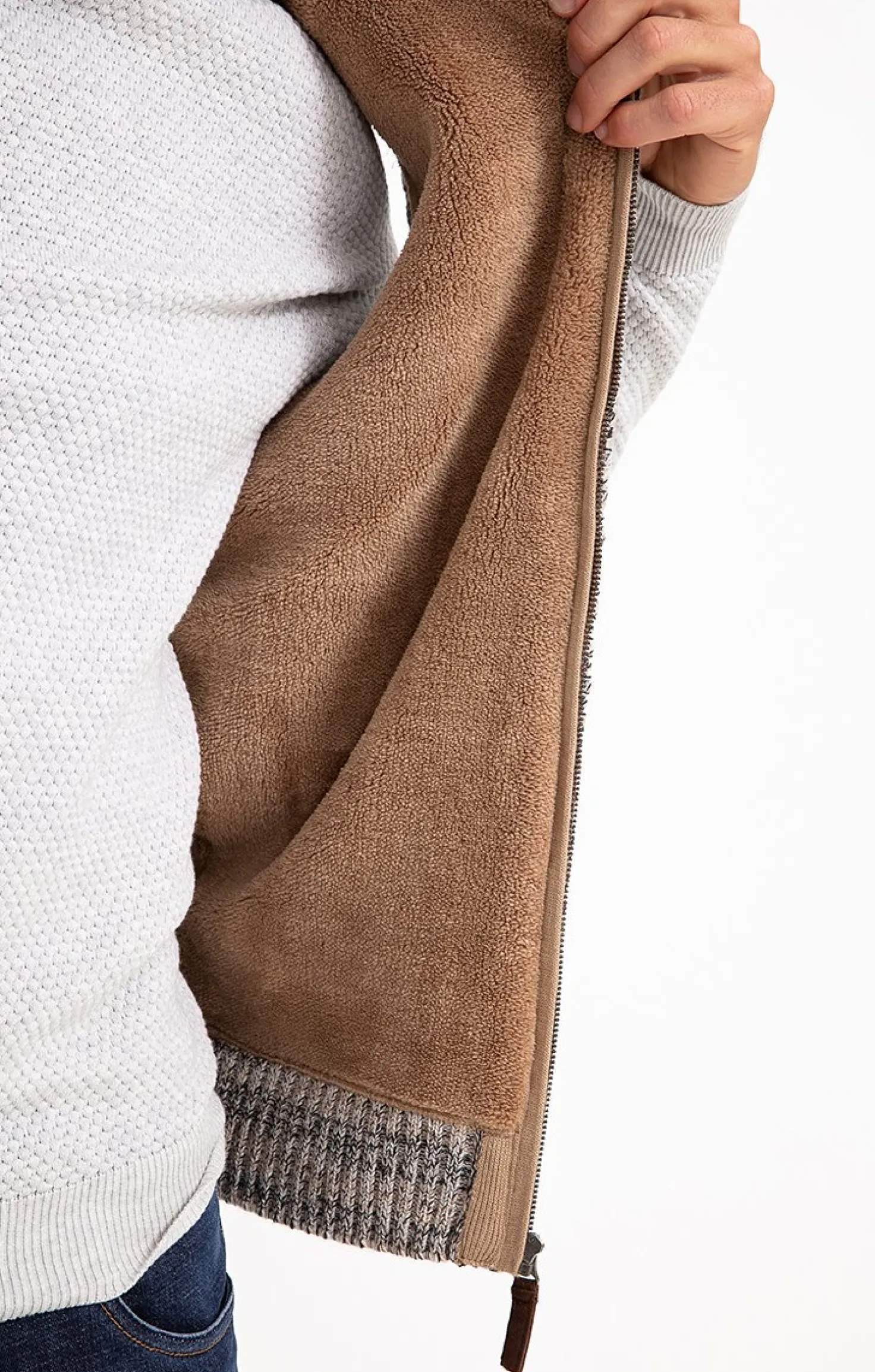 Gilet sans manche doublé sherpa -