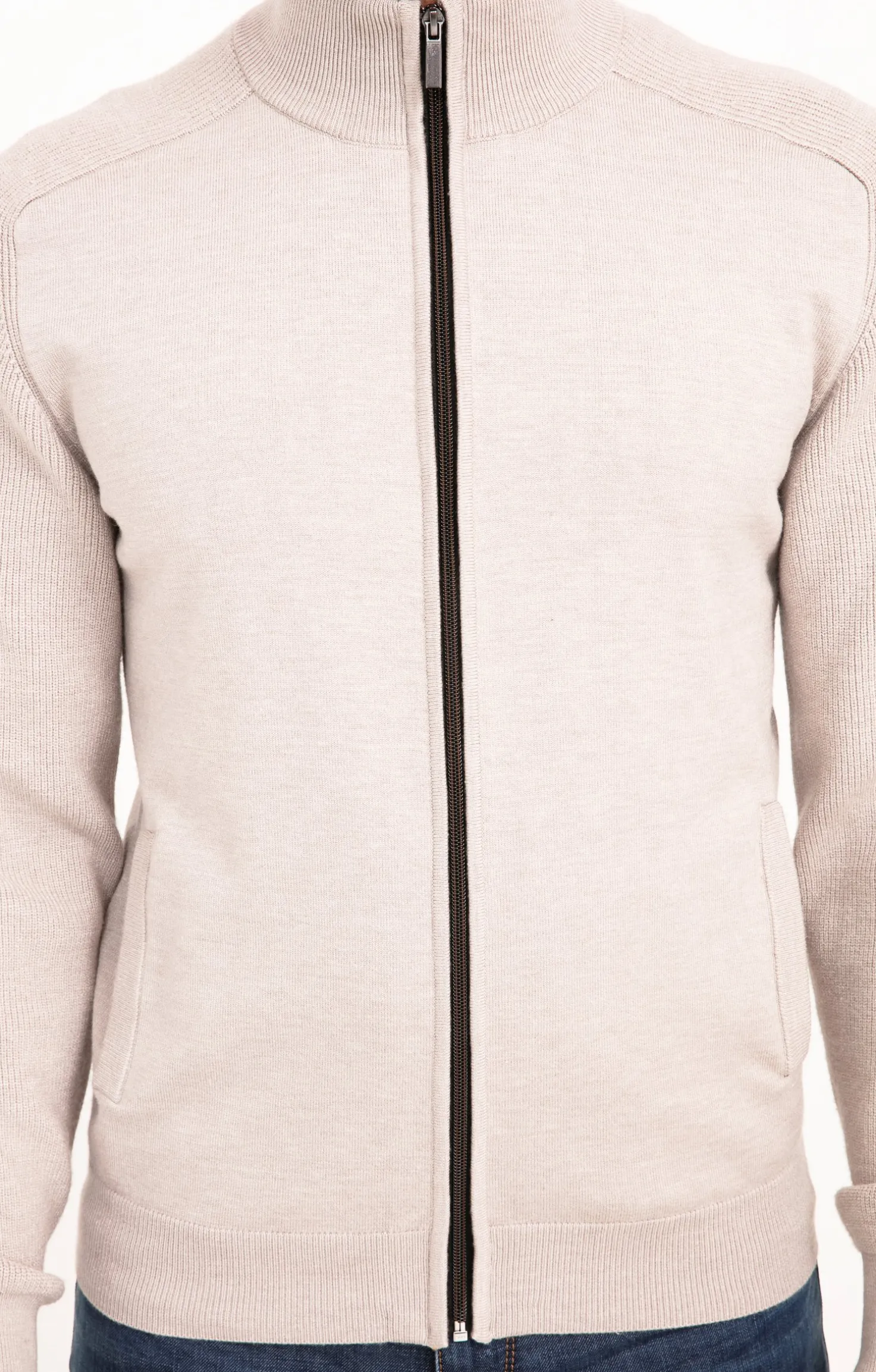 Gilet uni détails camel -