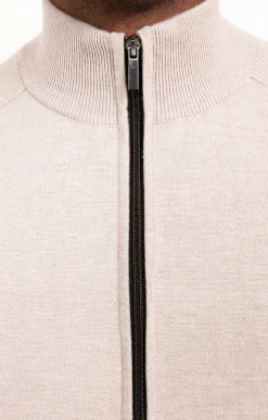 Gilet uni détails camel -