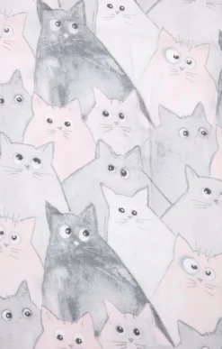 Grand foulard léger imprimé chat -