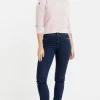 Jean droit détail strass poche -