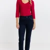 Jean droit détails sequins -
