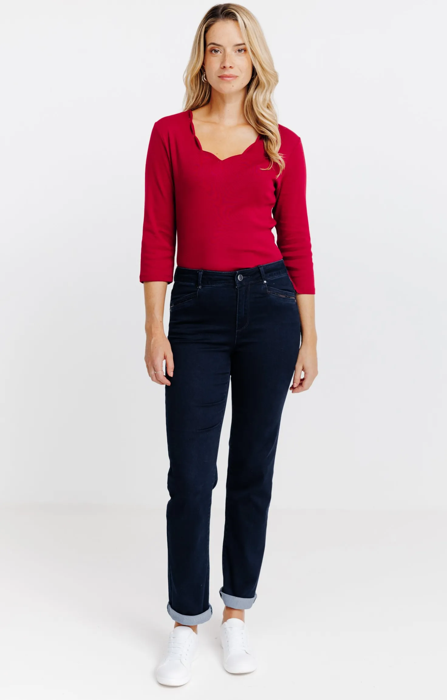 Jean droit détails sequins -