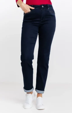 Jean droit détails sequins -
