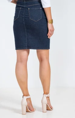 Jupe denim brut avec ceinture -
