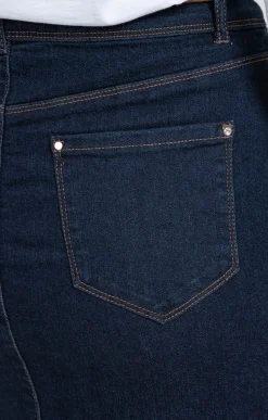 Jupe denim brut avec ceinture -
