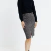 Jupe en jacquard fente milieu devant -