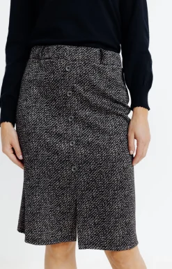 Jupe en jacquard fente milieu devant -