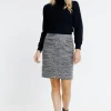 JUPE EN MAILLE DOUBLEE DETAIL ZIP -