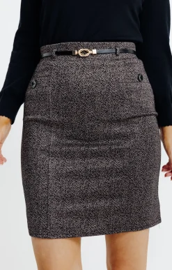JUPE JACQUARD - FANTAISIE AVEC CEINTURE -