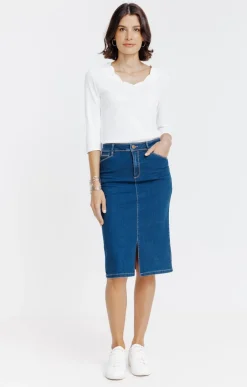 Jupe longue denim stone -