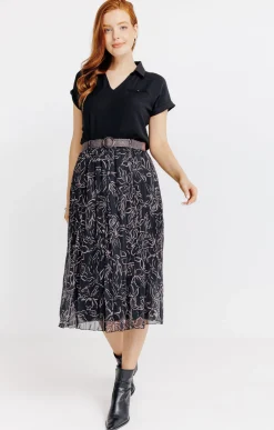 JUPE LONGUE DOUBLE AVEC CEINTURE -