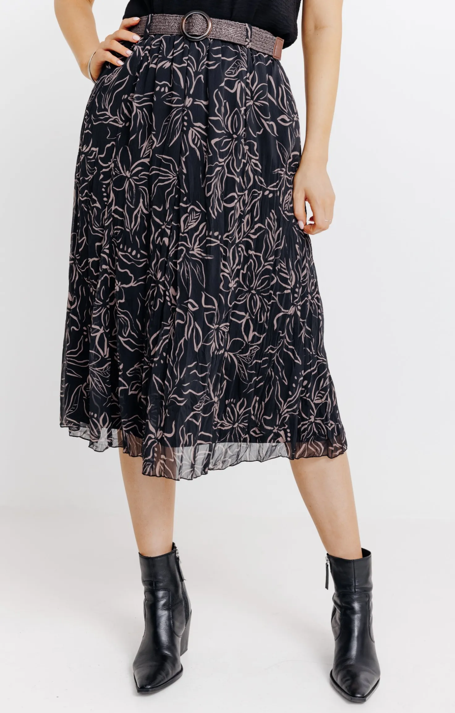 JUPE LONGUE DOUBLE AVEC CEINTURE -