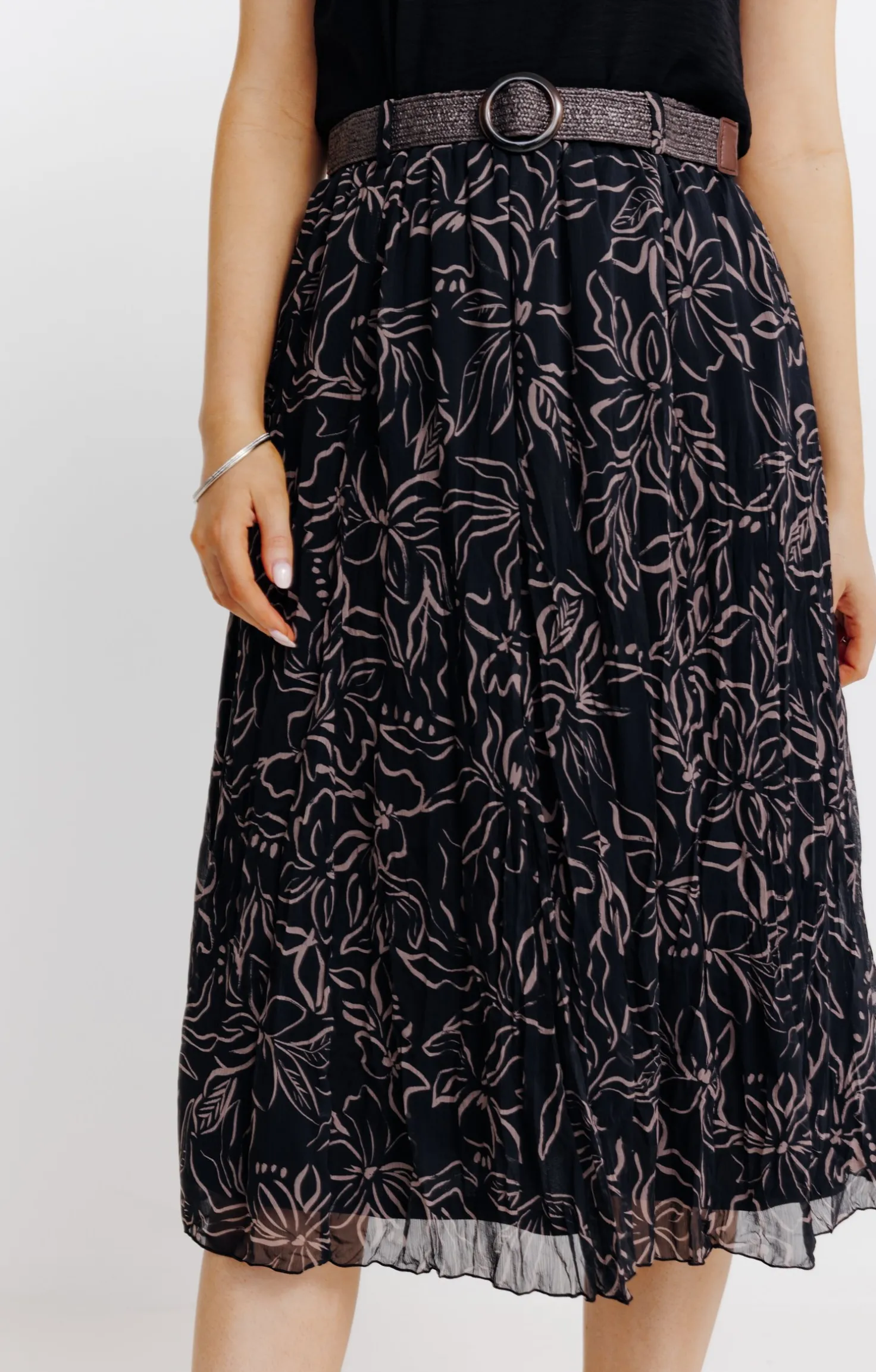 JUPE LONGUE DOUBLE AVEC CEINTURE -