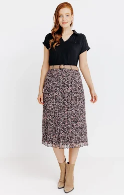 JUPE LONGUE DOUBLEE AVEC CEINTURE -