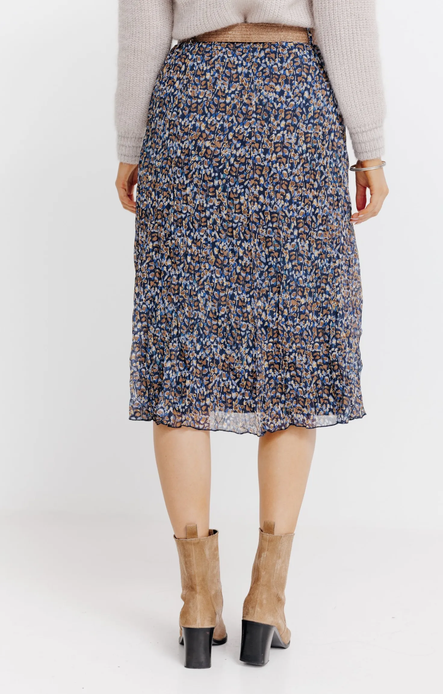JUPE LONGUE DOUBLEE AVEC CEINTURE -