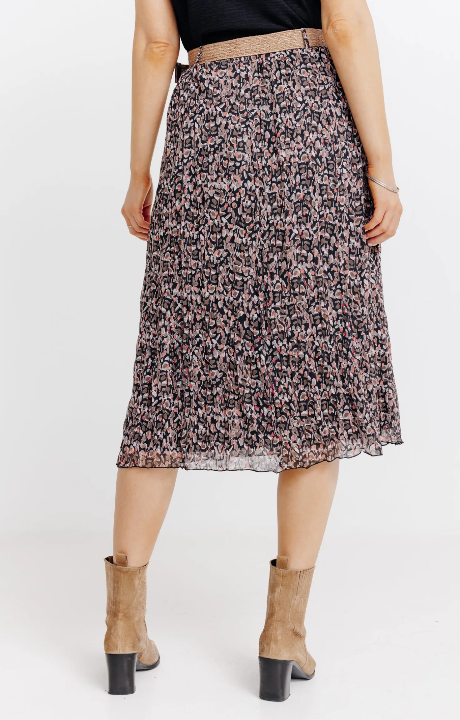 JUPE LONGUE DOUBLEE AVEC CEINTURE -