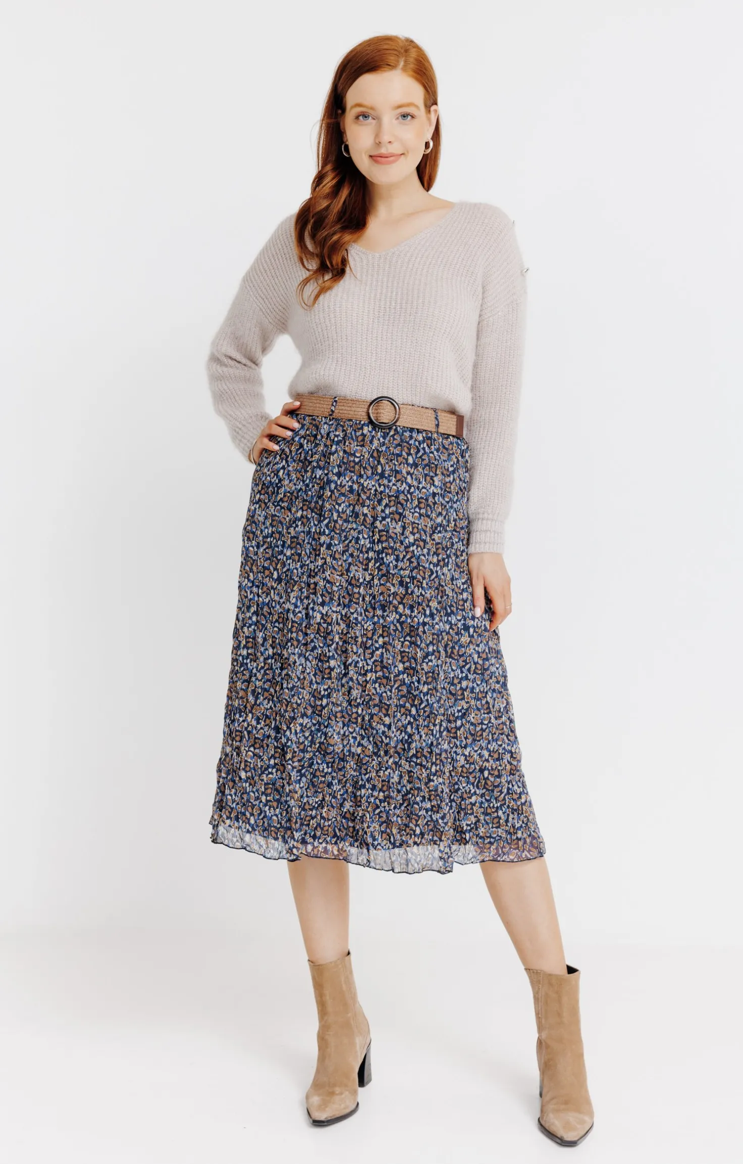 JUPE LONGUE DOUBLEE AVEC CEINTURE -